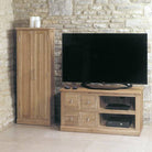 Baumhaus Mobel Oak Four Drawer Television Cabinet - Price Crash Furniture