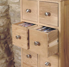 Baumhaus Mobel Oak Multi-Drawer DVD / CD Storage Chest - Price Crash Furniture