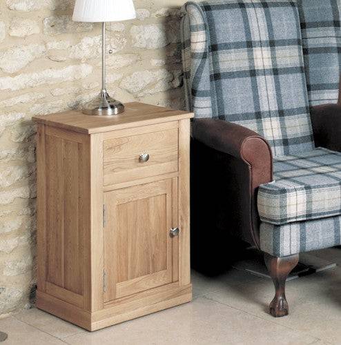 Baumhaus Mobel Oak One Door one Drawer Lamp Table - COR10C - Price Crash Furniture