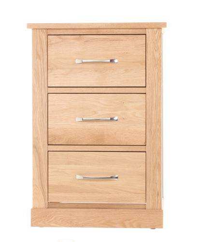 Baumhaus Mobel Oak Three Drawer Lamp Table - COR10B - Price Crash Furniture