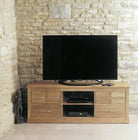 Baumhaus Mobel Oak Widescreen Television Cabinet - Price Crash Furniture