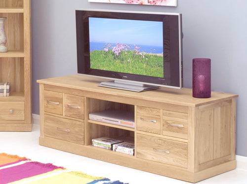 Baumhaus Mobel Oak Widescreen Television Cabinet - Price Crash Furniture