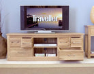 Baumhaus Mobel Oak Widescreen Television Cabinet - Price Crash Furniture