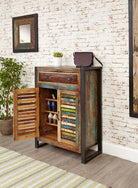 Baumhaus Urban Chic Shoe Storage Cupboard (with drawer) - Price Crash Furniture