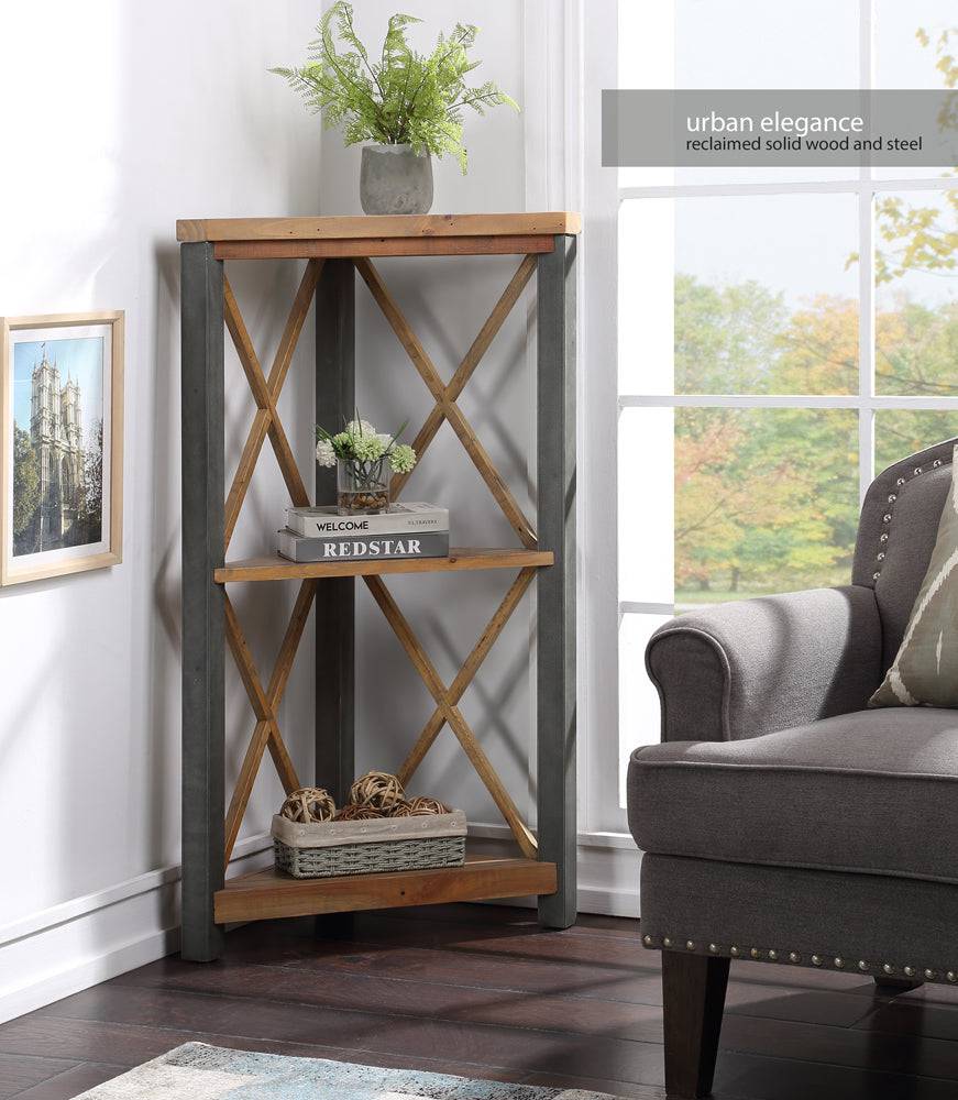 Baumhaus Urban Elegance - Reclaimed Small Corner Bookcase - Price Crash Furniture