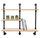 Black Pipe & Wooden Shelves 70.5cm - Price Crash Furniture