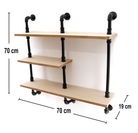 Black Pipe & Wooden Shelves 70.5cm - Price Crash Furniture