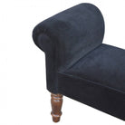 Black Velvet Bench With Turned Feet - Price Crash Furniture