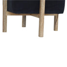 Black Velvet Footstool with Solid Wood Legs - Price Crash Furniture