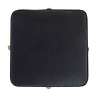 Black Velvet Footstool with Solid Wood Legs - Price Crash Furniture