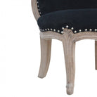 Black Velvet Studded Accent Chair With Cabriole Legs - Price Crash Furniture