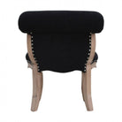 Black Velvet Studded Accent Chair With Cabriole Legs - Price Crash Furniture