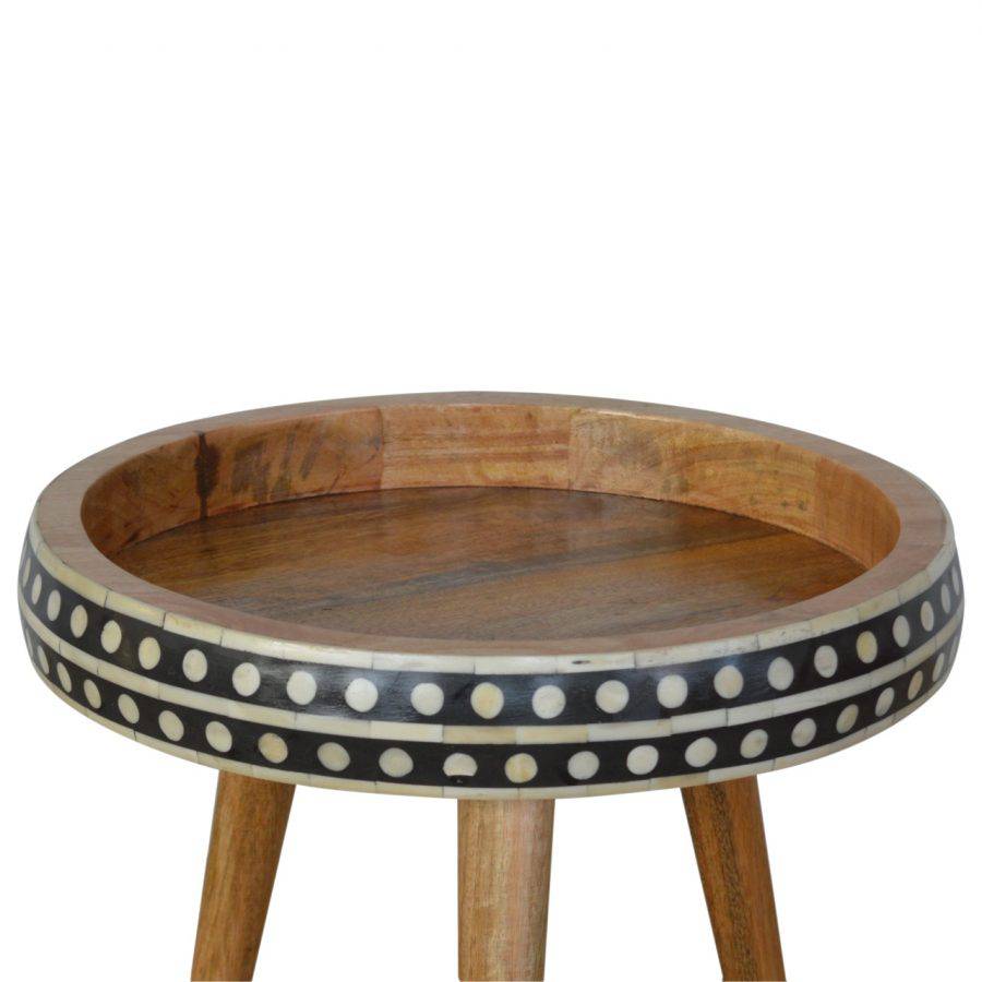 Bone Inlay Nordic Style End Table - Small - Price Crash Furniture