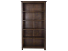 Boston Tall 5 Shelf Open Bookcase In Dark Stained Wood - Price Crash Furniture