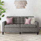 Bowie Large 2 Seater Sofa in Linen Grey by Dorel - Price Crash Furniture