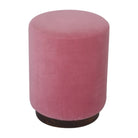 Pink Velvet Wooden Footstool - Price Crash Furniture