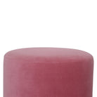 Pink Velvet Wooden Footstool - Price Crash Furniture