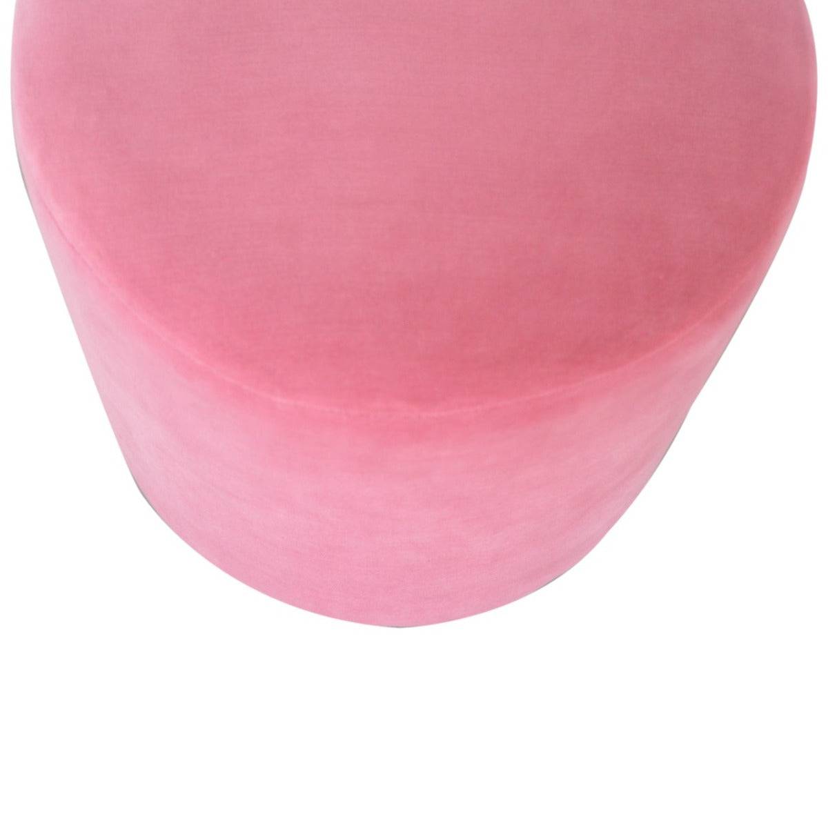 Pink Velvet Wooden Footstool - Price Crash Furniture