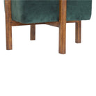 Brick Red Velvet Footstool with Solid Wood Legs - Price Crash Furniture