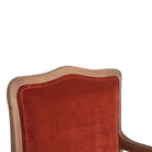 Brick Red Velvet French Style Chair - Price Crash Furniture