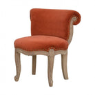 Brick Red Velvet Studded Accent Chair With Cabriole Legs - Price Crash Furniture