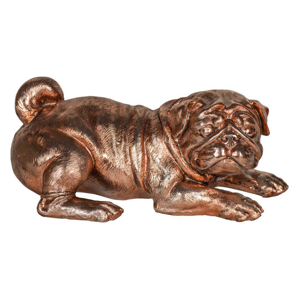 Brushed Bronze Pug Figurine Ornament - Home accessory - Price Crash Furniture