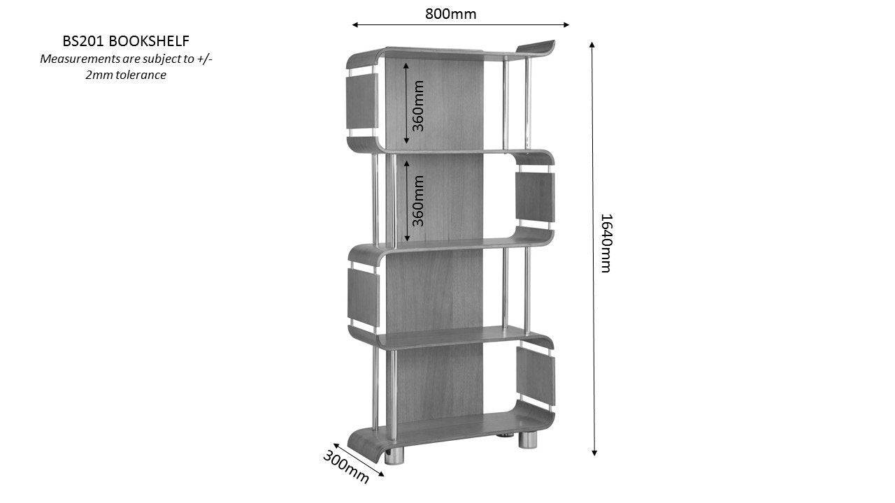 BS201 Helsinki Bookcase in Grey by Jual - Price Crash Furniture