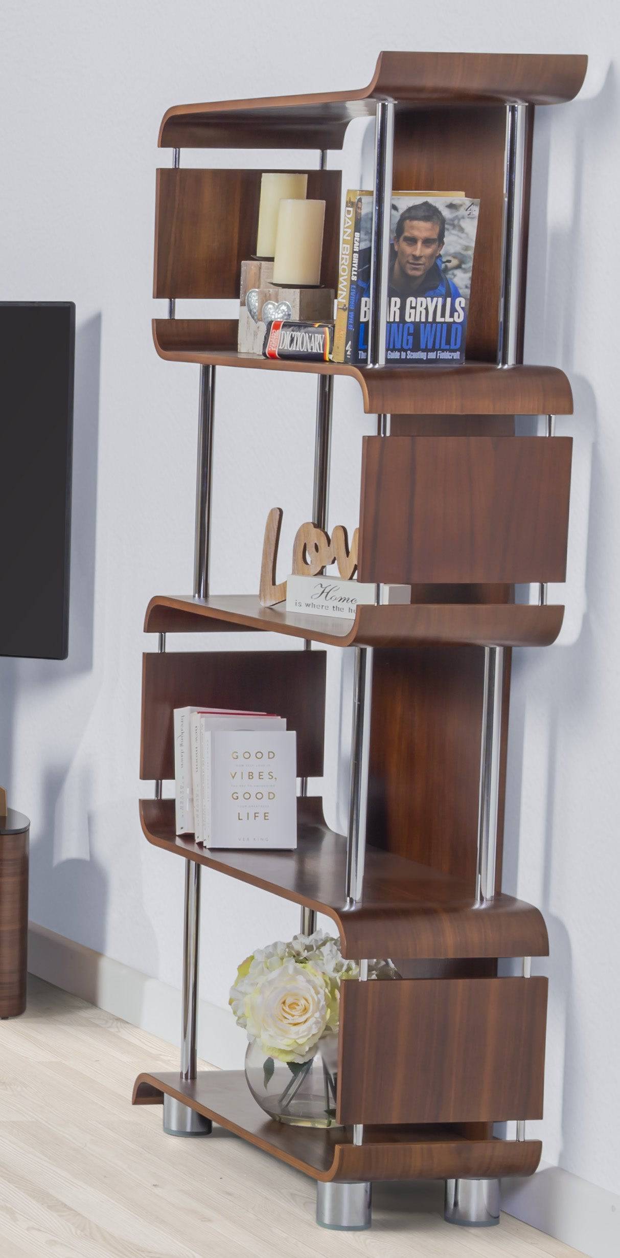 BS201 Helsinki Bookcase in Walnut by Jual - Price Crash Furniture