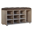 Buffalo Hide 9 Slot Shoe Cabinet With Deep Buttons - Price Crash Furniture