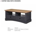 Carden Coffee Table in Grey by TAD - Price Crash Furniture