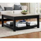 Carver Coffee Table in Black and Weathered Oak by Dorel - Price Crash Furniture