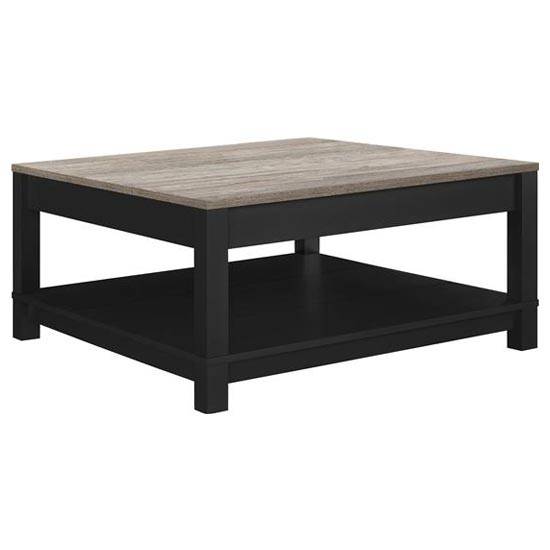 Carver Coffee Table in Black and Weathered Oak by Dorel - Price Crash Furniture