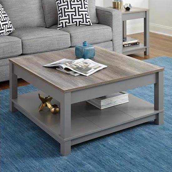 Carver Coffee Table in Grey and Weathered Oak by Dorel - Price Crash Furniture