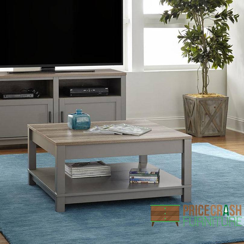 Carver Coffee Table in Grey and Weathered Oak by Dorel - Price Crash Furniture