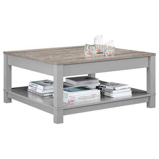 Carver Coffee Table in Grey and Weathered Oak by Dorel - Price Crash Furniture