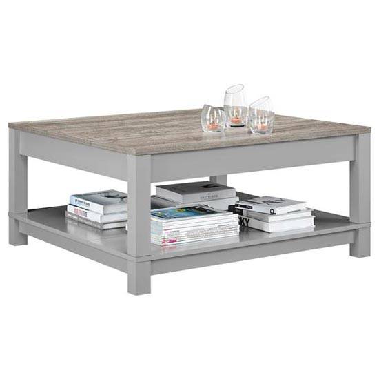 Carver Coffee Table in Grey and Weathered Oak by Dorel - Price Crash Furniture