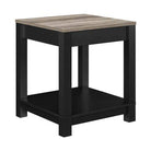 Carver End Table in Black and Weathered Oak by Dorel - Price Crash Furniture