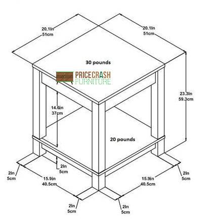 Carver End Table in Black and Weathered Oak by Dorel - Price Crash Furniture