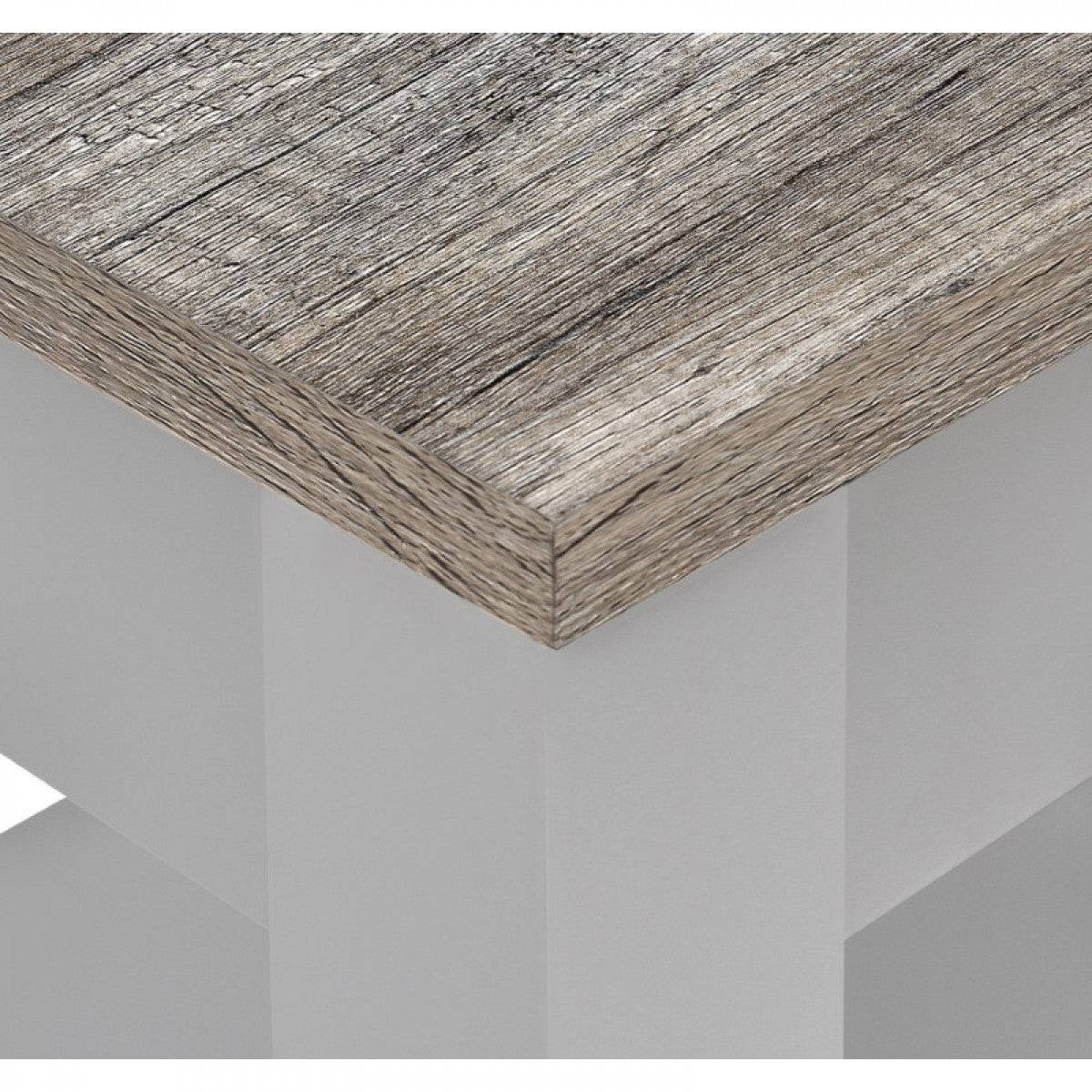 Carver End Table in Grey and Weathered Oak by Dorel - Price Crash Furniture