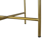 Chestnut End Table with Gold Criss-Cross Base - Price Crash Furniture