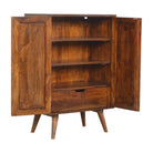 Chestnut Gold Inlay Abstract Cabinet - Price Crash Furniture