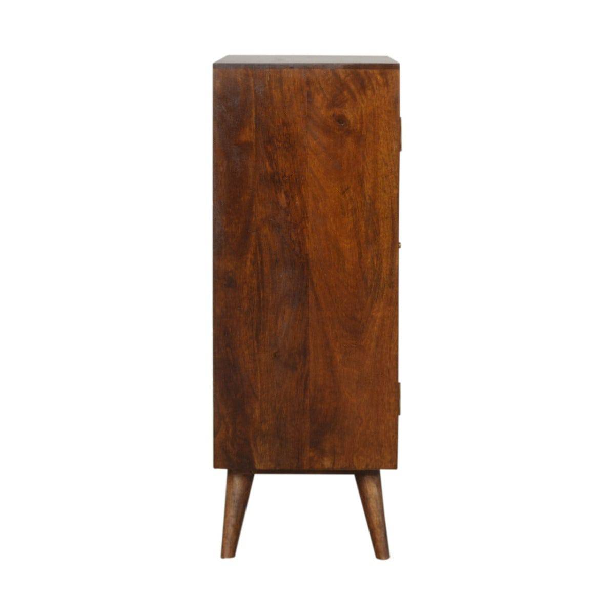 Chestnut Gold Inlay Abstract Cabinet - Price Crash Furniture