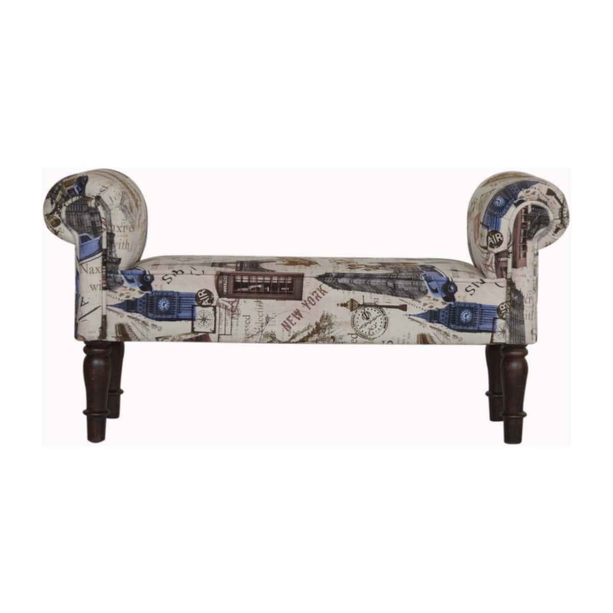 City Printed Bedroom Bench - Price Crash Furniture