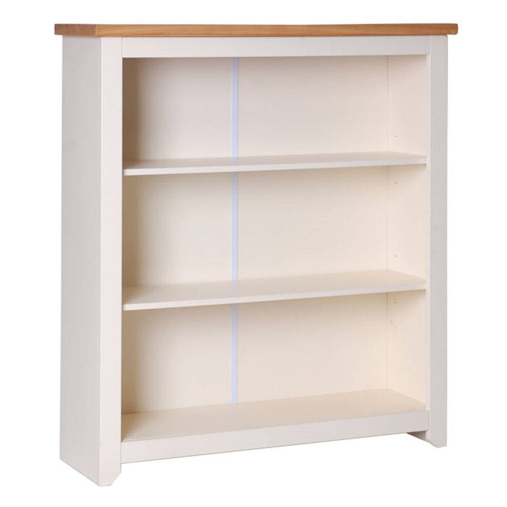 Core Colorado White & Oak Low Wide Bookcase - Price Crash Furniture