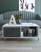 Core Dallas Coffee Table 2 Doors in White & Carbon Grey Oak Effect - Price Crash Furniture