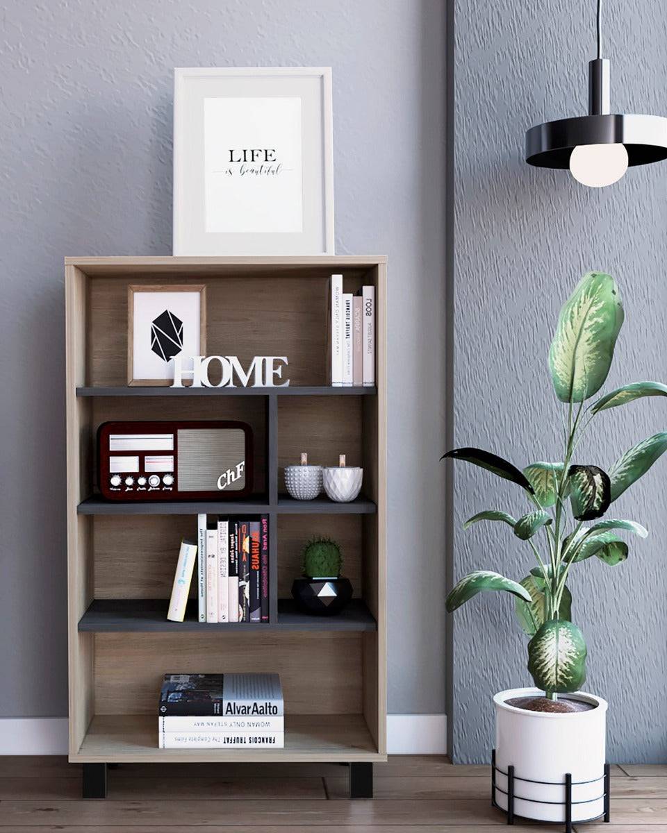 Core Harvard Display Bookcase in Grey & Washed Oak Effect - Price Crash Furniture