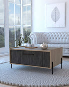 Core Harvard Storage Coffee Table in Grey & Washed Oak Effect - Price Crash Furniture