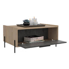 Core Harvard Storage Coffee Table in Grey & Washed Oak Effect - Price Crash Furniture