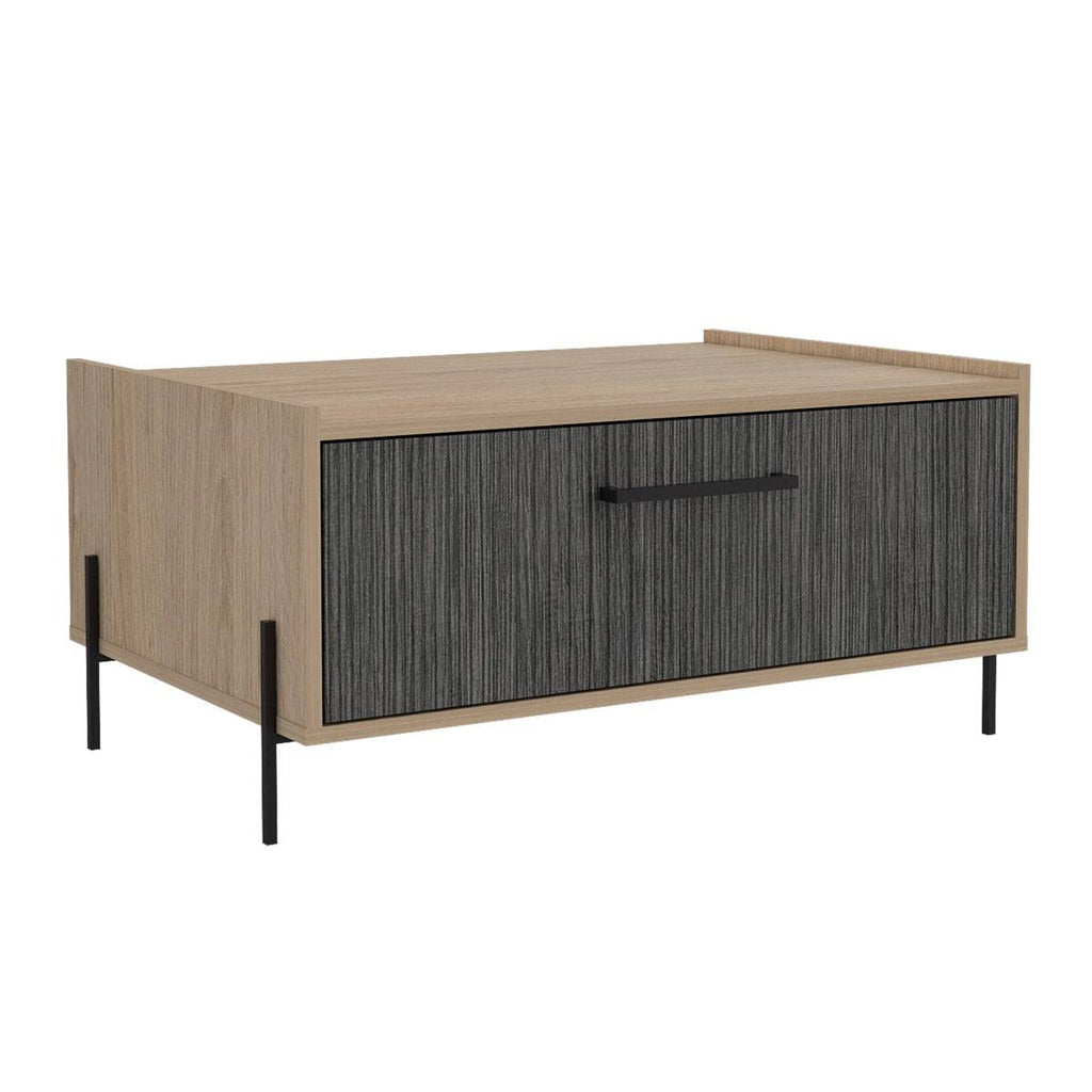 Core Harvard Storage Coffee Table in Grey & Washed Oak Effect - Price Crash Furniture