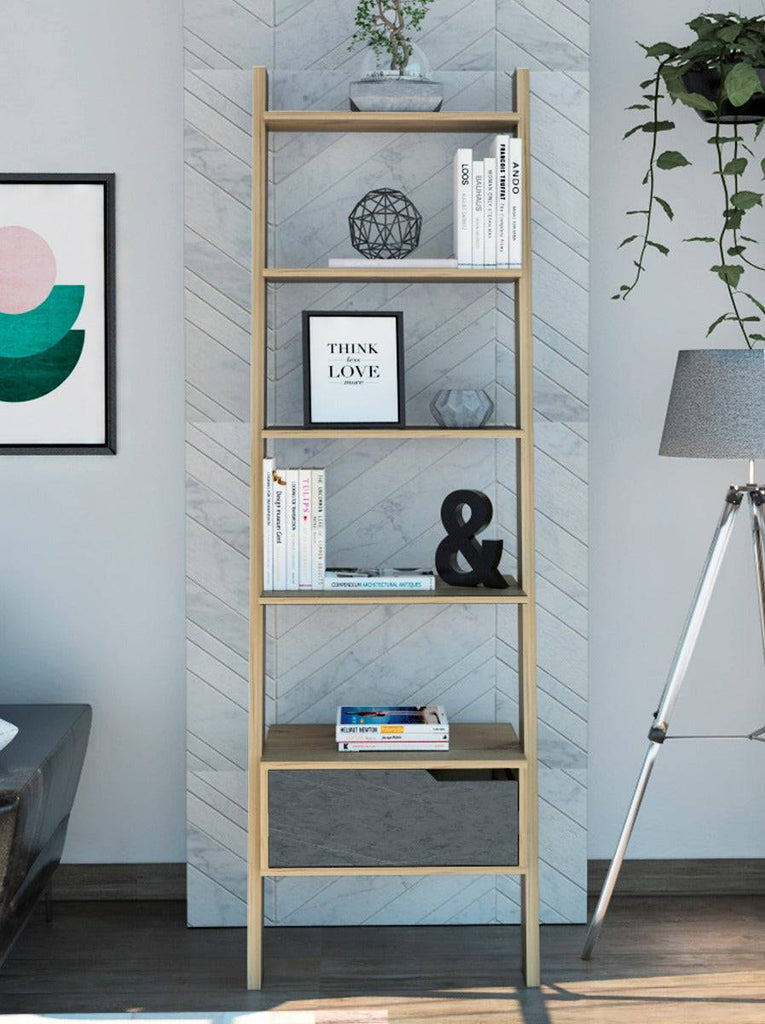 Core Manhattan Bleached Pine Ladder Bookcase - Price Crash Furniture